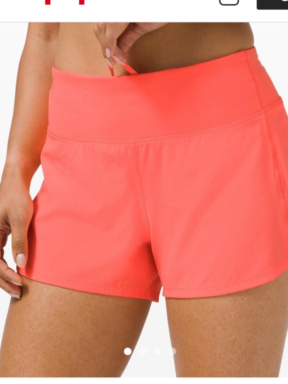 Lululemon Women's Orange and Pink Shorts Size 8